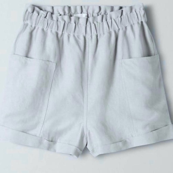 ARITZIA wilfred free harulia short high waisted paperbag linen blend gray size S - Picture 1 of 10